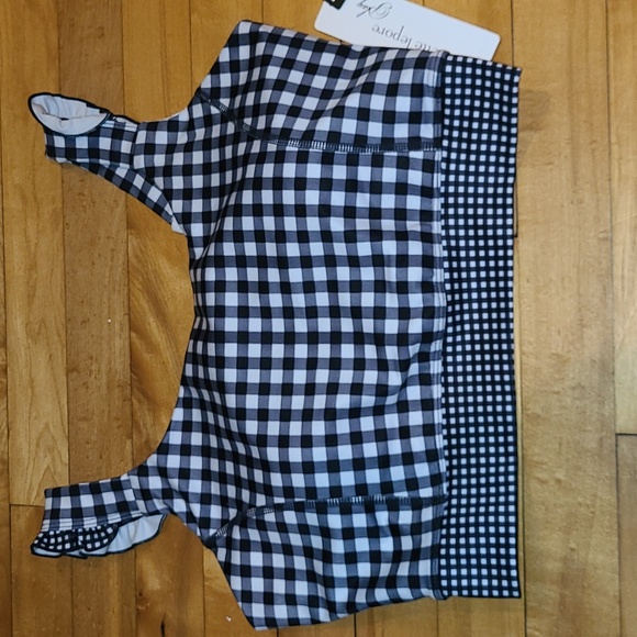 Nanette Lepore Play black and white gingham compression tank. - Picture 6 of 7